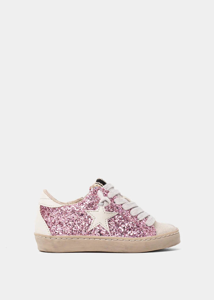 Paula Toddler Sneakers - Fuchsia Glitter Children Shoes ShuShop 