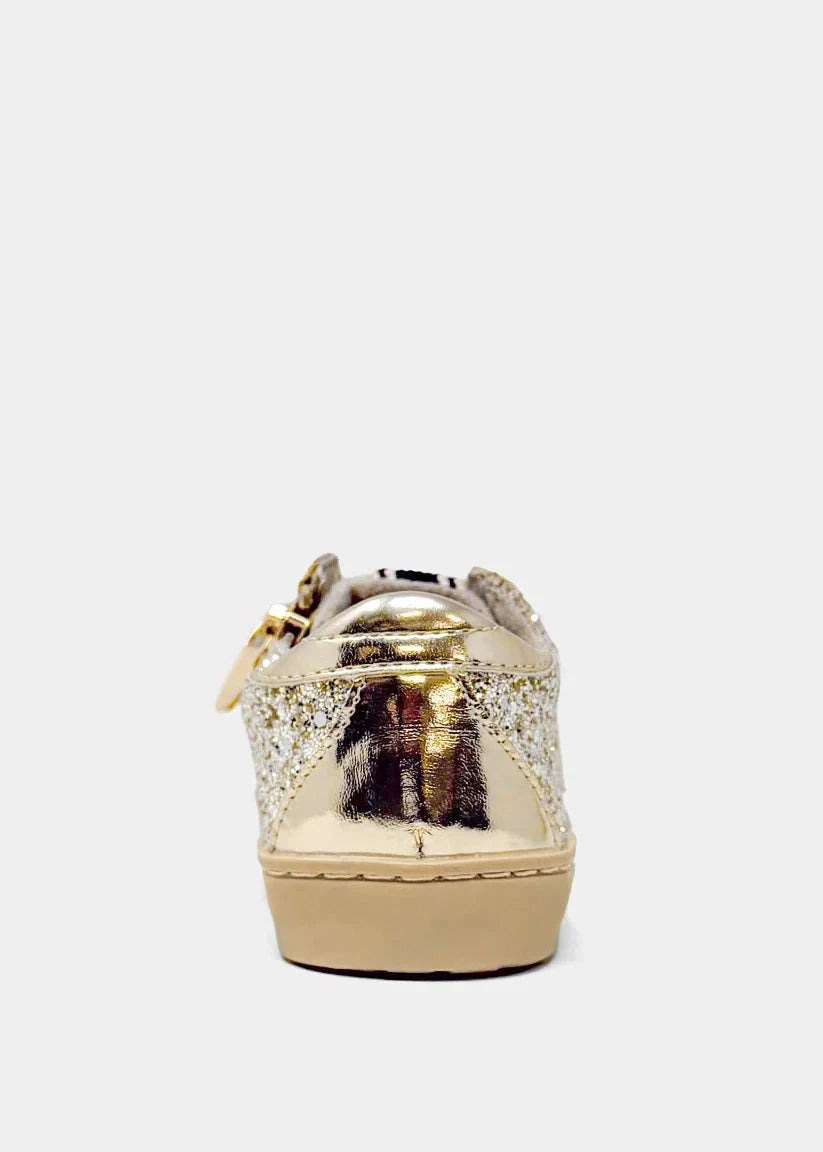 Paula Toddler Sneakers - Golden Glitter Children Shoes ShuShop 