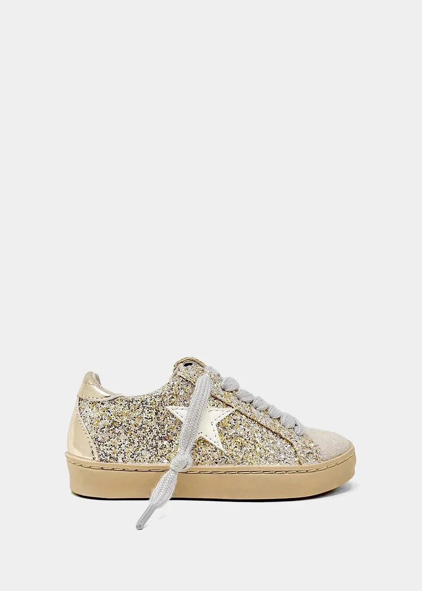 Paula Toddler Sneakers - Golden Glitter Children Shoes ShuShop 
