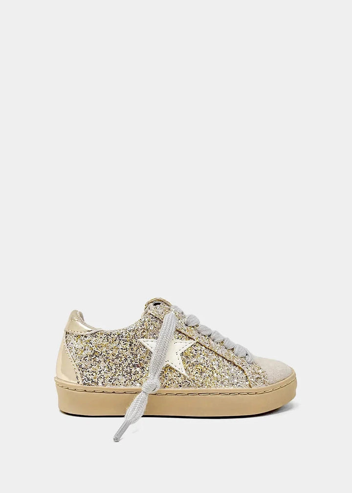 Paula Toddler Sneakers - Golden Glitter Children Shoes ShuShop 
