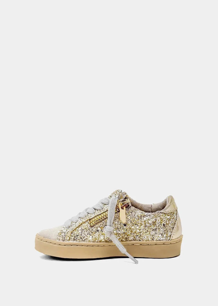 Paula Toddler Sneakers - Golden Glitter Children Shoes ShuShop 