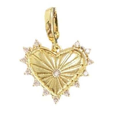Pave Border Heart Clip-on Charm Necklace Charm AF Design Group 