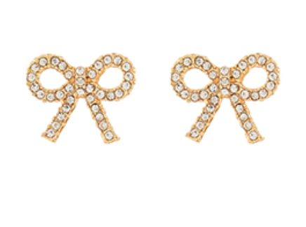 Pave Bow Earrings Womens Earrings Golden Stella 