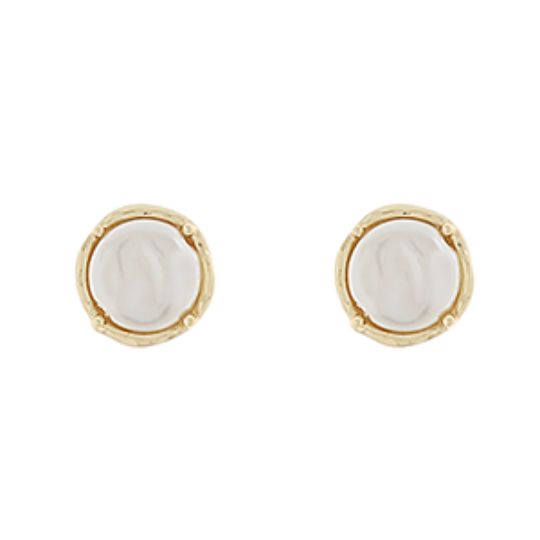 Pearl and Gold Studs Womens Earrings Golden Stella 