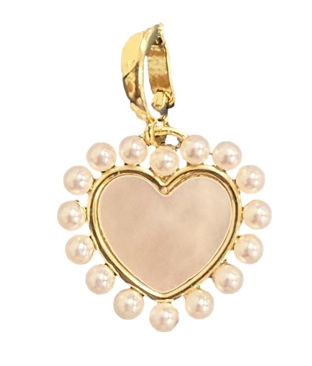 Pearl Beaded Heart Clip-on Charm Necklace Charm AF Design Group 