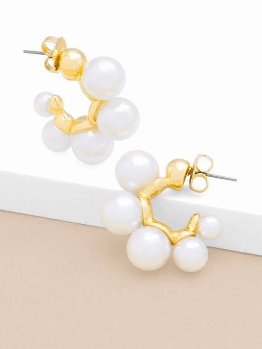 Pearl Beaded Hoop Earrings Womens Earrings Zenzii Jewelry 