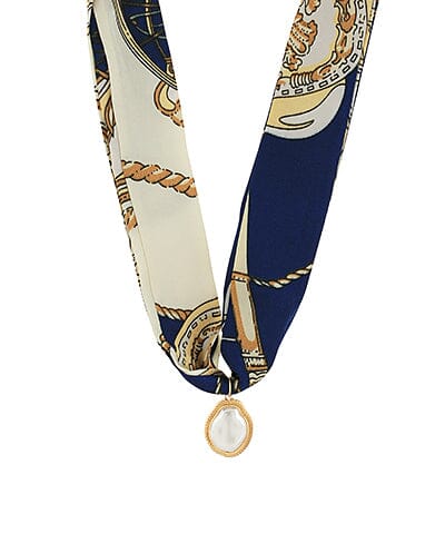 Pearl Charm Scarf Necklace Womens Necklace Golden Stella 