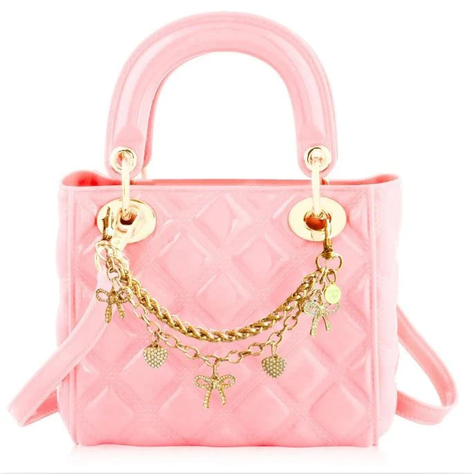 Pearl Quilted Jelly - Ballet Pink Wrapped in Bows Girl Purse Carrying Kind 