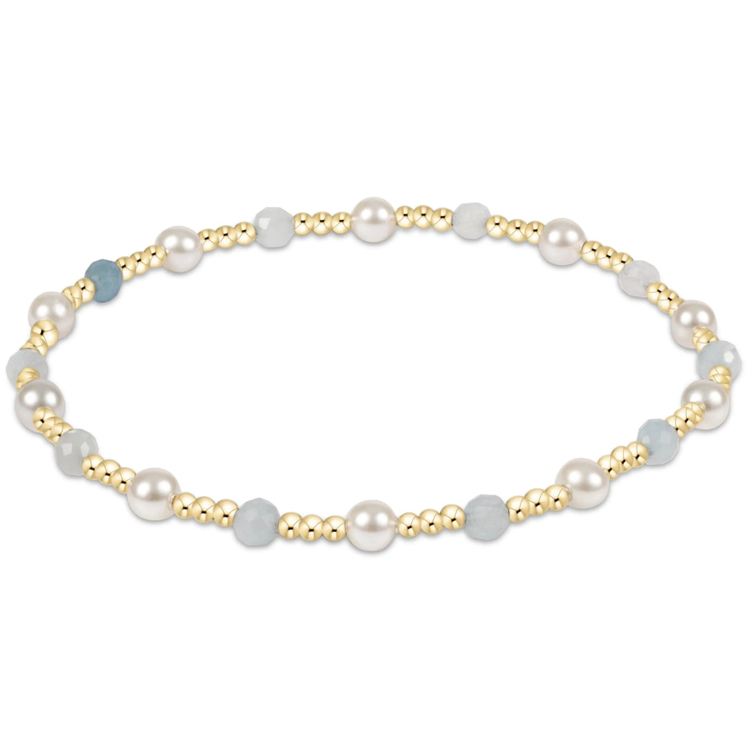 Pearl Sincerity Pattern 4mm Bead Bracelets Womens Bracelet ENewton Aquamarine 