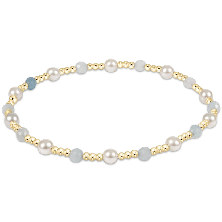 Pearl Sincerity Pattern 4mm Bead Bracelets Womens Bracelet ENewton Aquamarine 