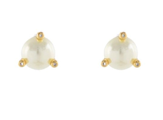 Pearl Stud Earrings 8mm Womens Earrings Golden Stella 