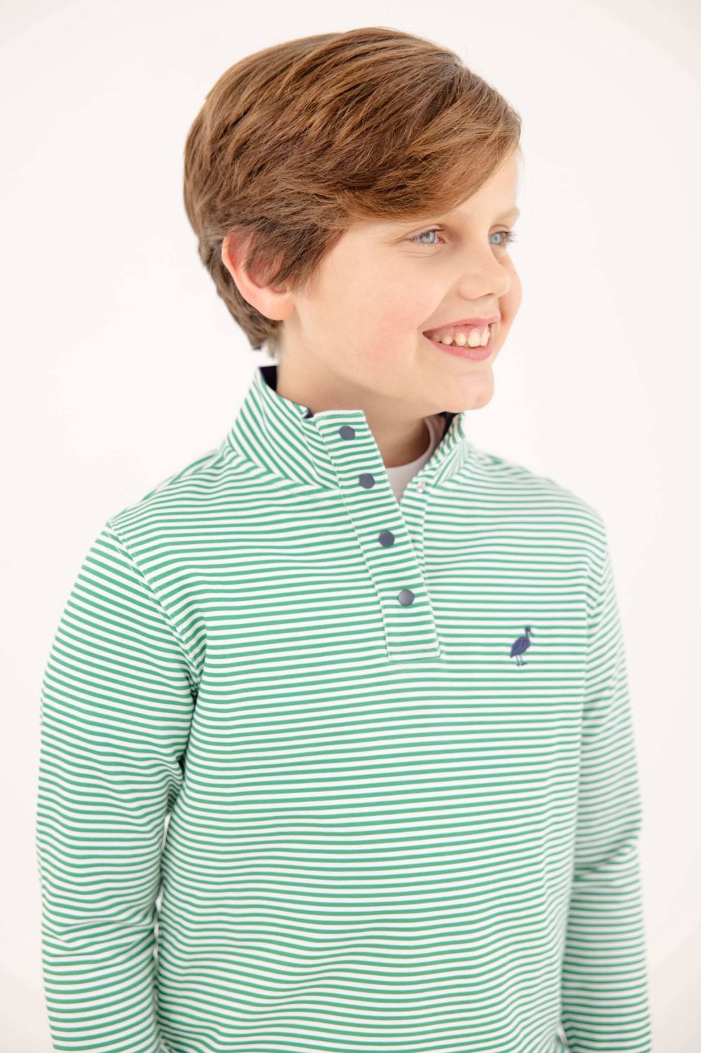 Pendleton Popped Collar - Kiawah Kelly Green Stripe Boy Jacket Beaufort Bonnet 