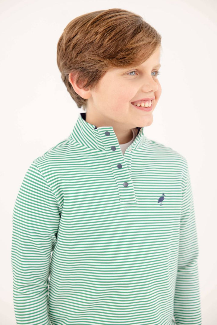 Pendleton Popped Collar - Kiawah Kelly Green Stripe Boy Jacket Beaufort Bonnet 