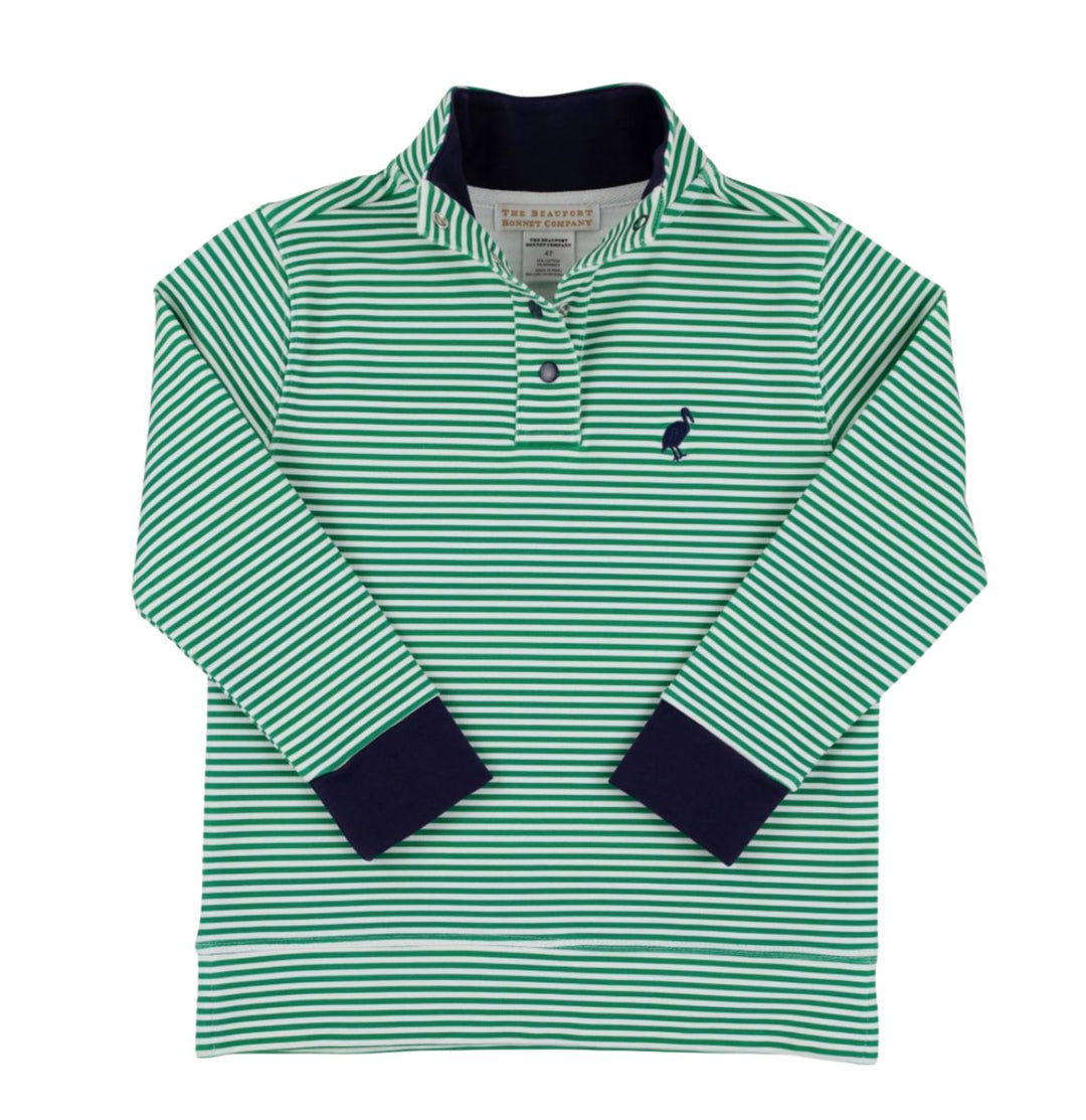 Pendleton Popped Collar - Kiawah Kelly Green Stripe Boy Jacket Beaufort Bonnet 