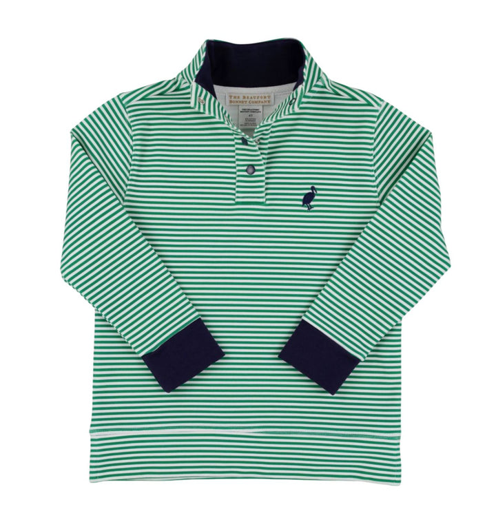 Pendleton Popped Collar - Kiawah Kelly Green Stripe Boy Jacket Beaufort Bonnet 