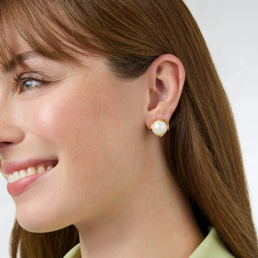 Penelope Pearl Stud Earrings Womens Earrings Julie Vos 