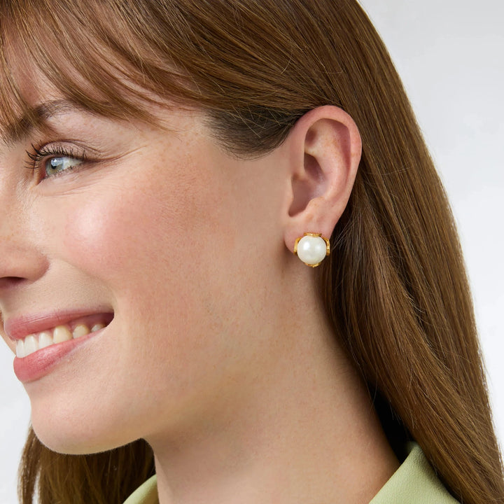 Penelope Pearl Stud Earrings Womens Earrings Julie Vos 