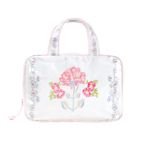 Peony Double Handle Cosmetic Bag - Pink Cosmetic/Accessories Bags Lenora 