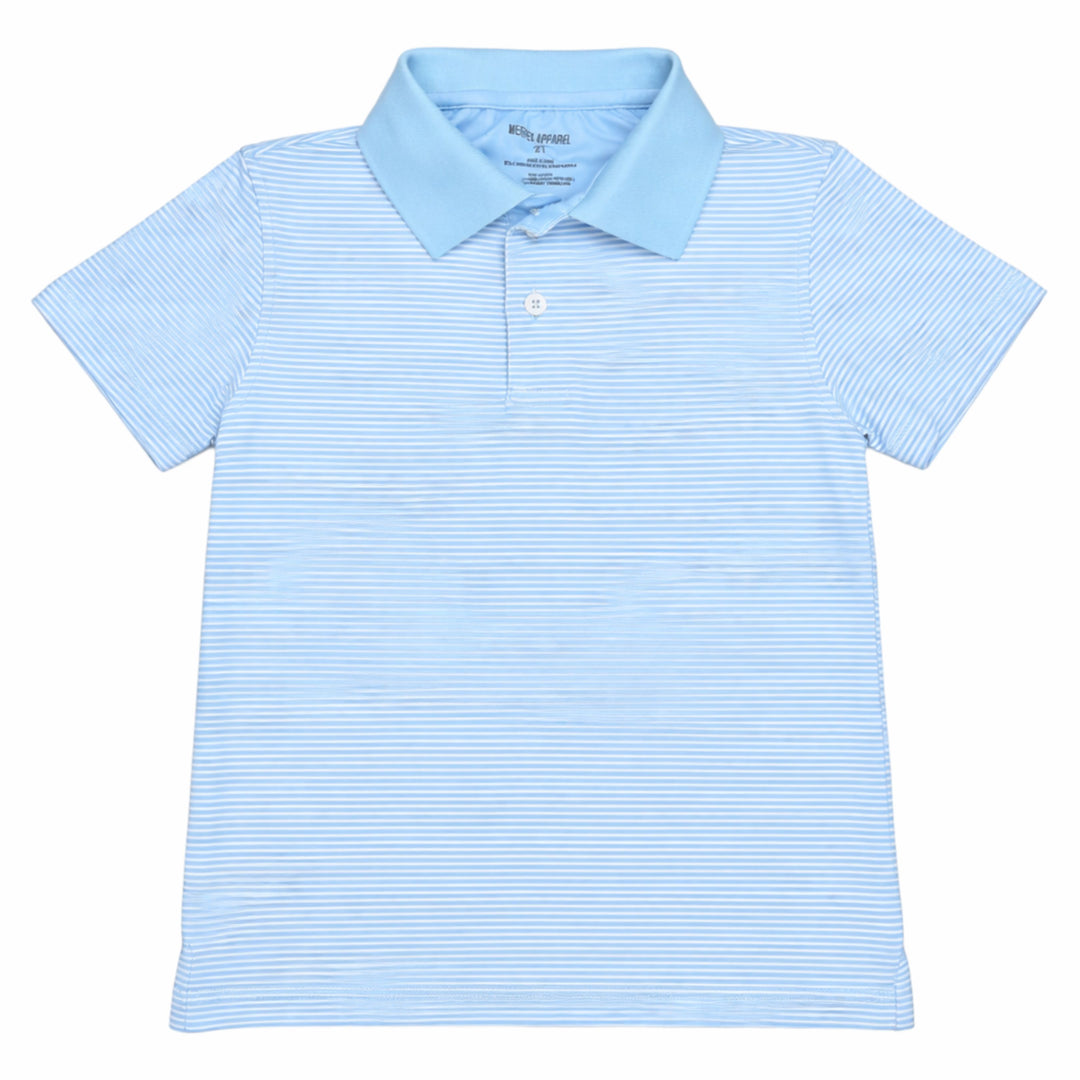 Performance Youth Polo - Carolina and White Stripe Boy Shirt Meripex 