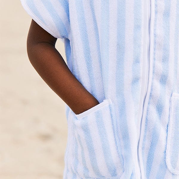 Personalized Kids’ Cover Up - Light Blue Stripe Girl Cover Up Weezie 