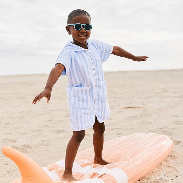 Personalized Kids’ Cover Up - Light Blue Stripe Girl Cover Up Weezie 