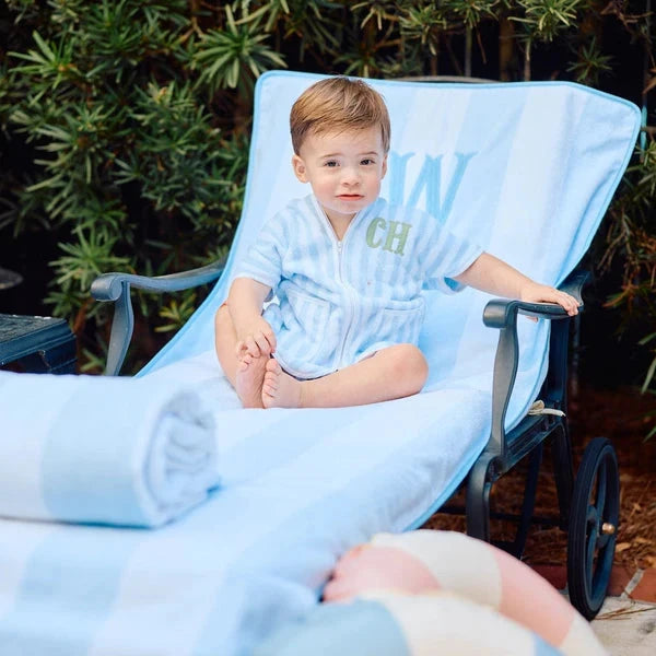 Personalized Kids’ Cover Up - Light Blue Stripe Girl Cover Up Weezie 