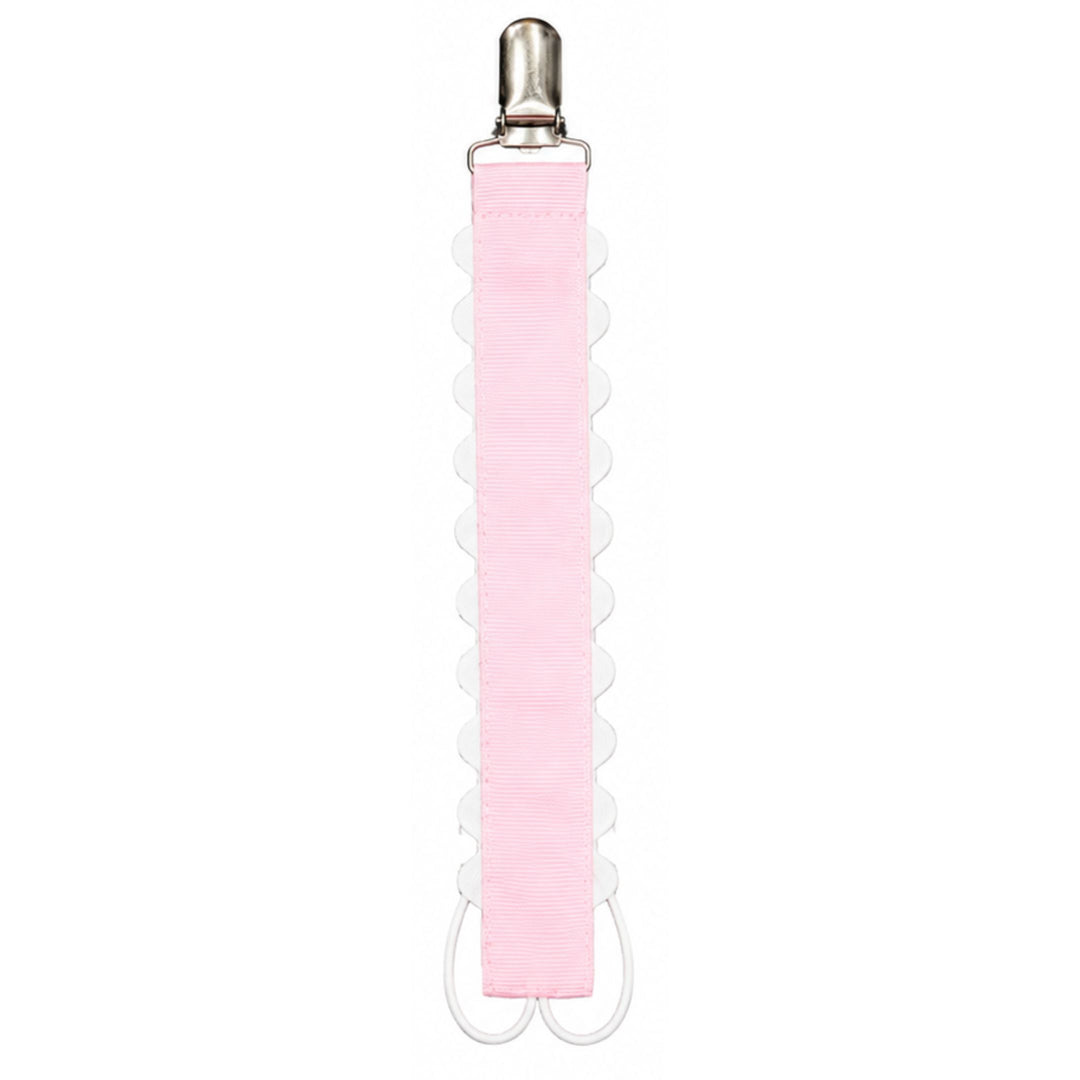 Personalized Scalloped Paci Clips Baby Accessories ZsaZsa and Lolli Pearl Pink 