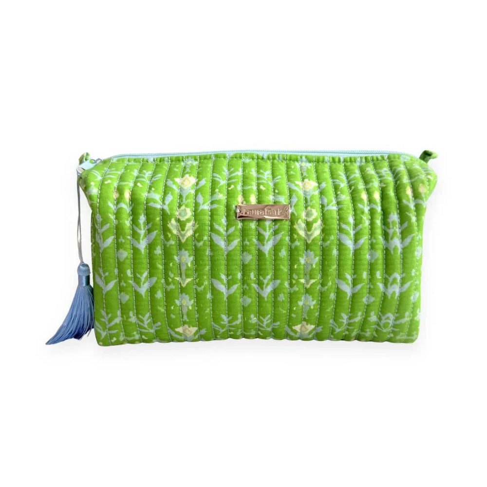 Petal Garden Green Cosmetic Bag Cosmetic/Accessories Bags Laura Park Design Large 
