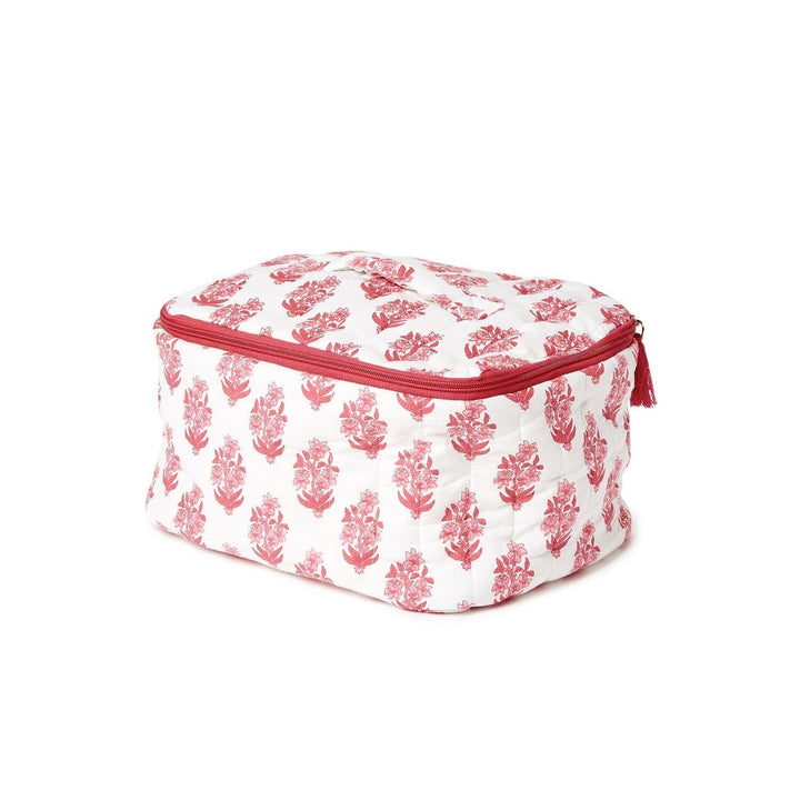 Petal Party Quilted Cosmetic Bags - Cerise Pink Floral Cosmetic/Accessories Bags Queens Designs 