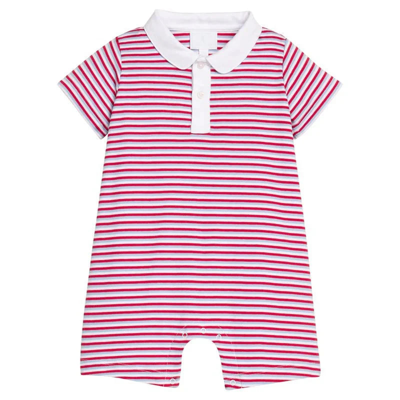 Peter Pan Polo Romper - Americana Stripe Boy Romper Little English 