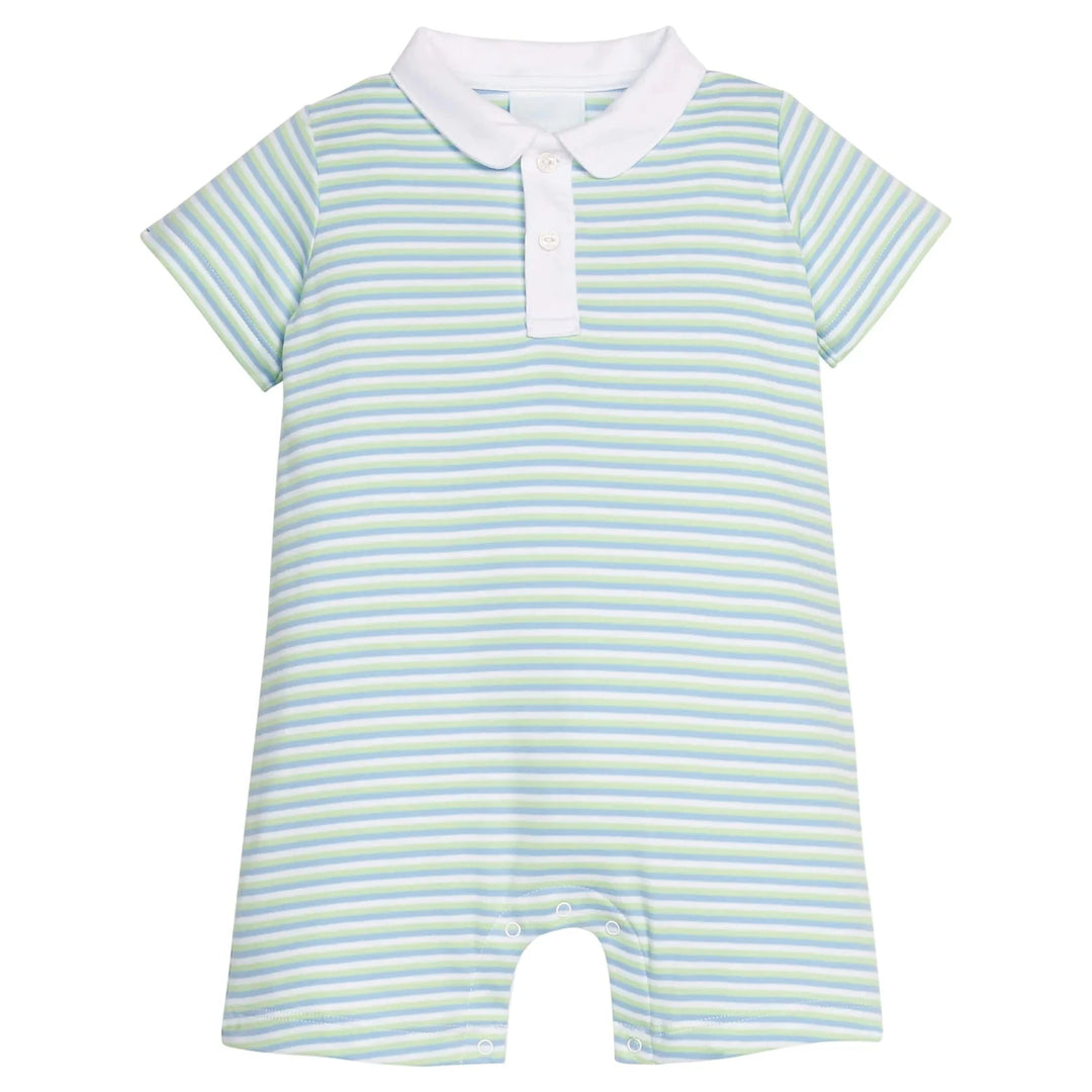Peter Pan Polo Romper - Greenview Stripe Boy Romper Little English 