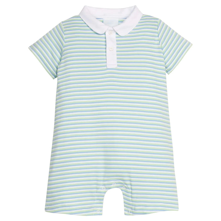 Peter Pan Polo Romper - Greenview Stripe Boy Romper Little English 