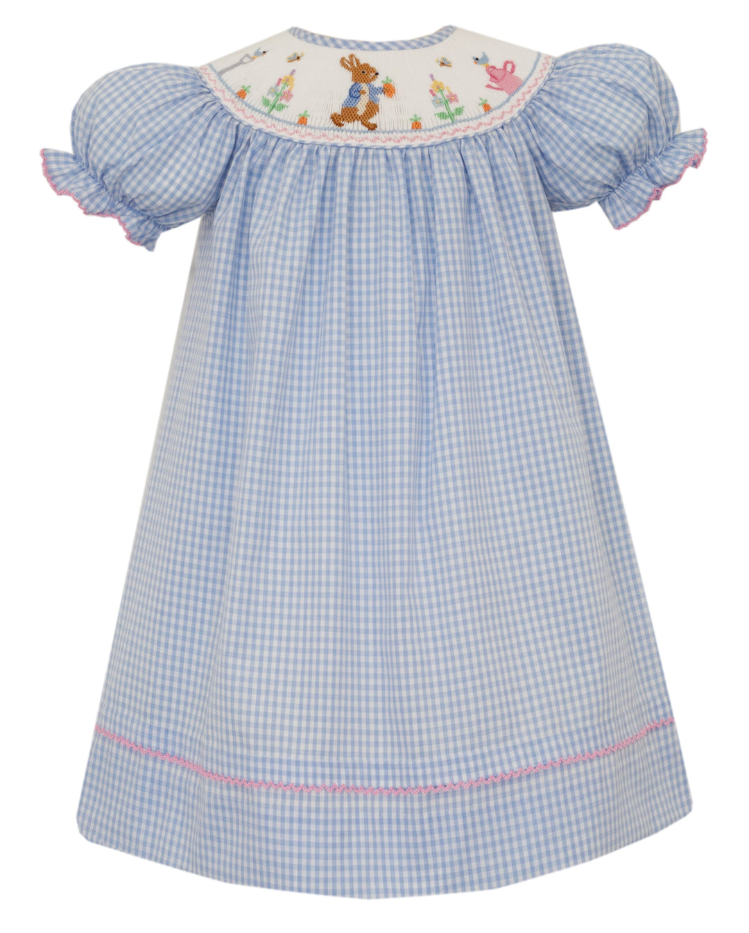 Peter Rabbit Blue Gingham Bishop Girl Dress Anavini 