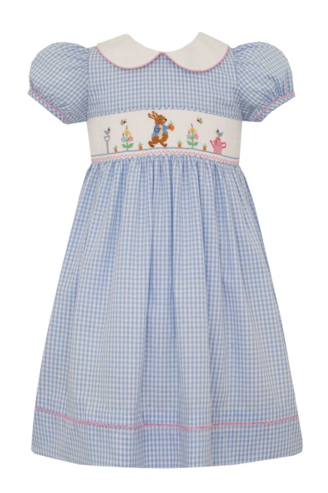 Peter Rabbit Blue Gingham Tie Back Dress Girl Dress Anavini 