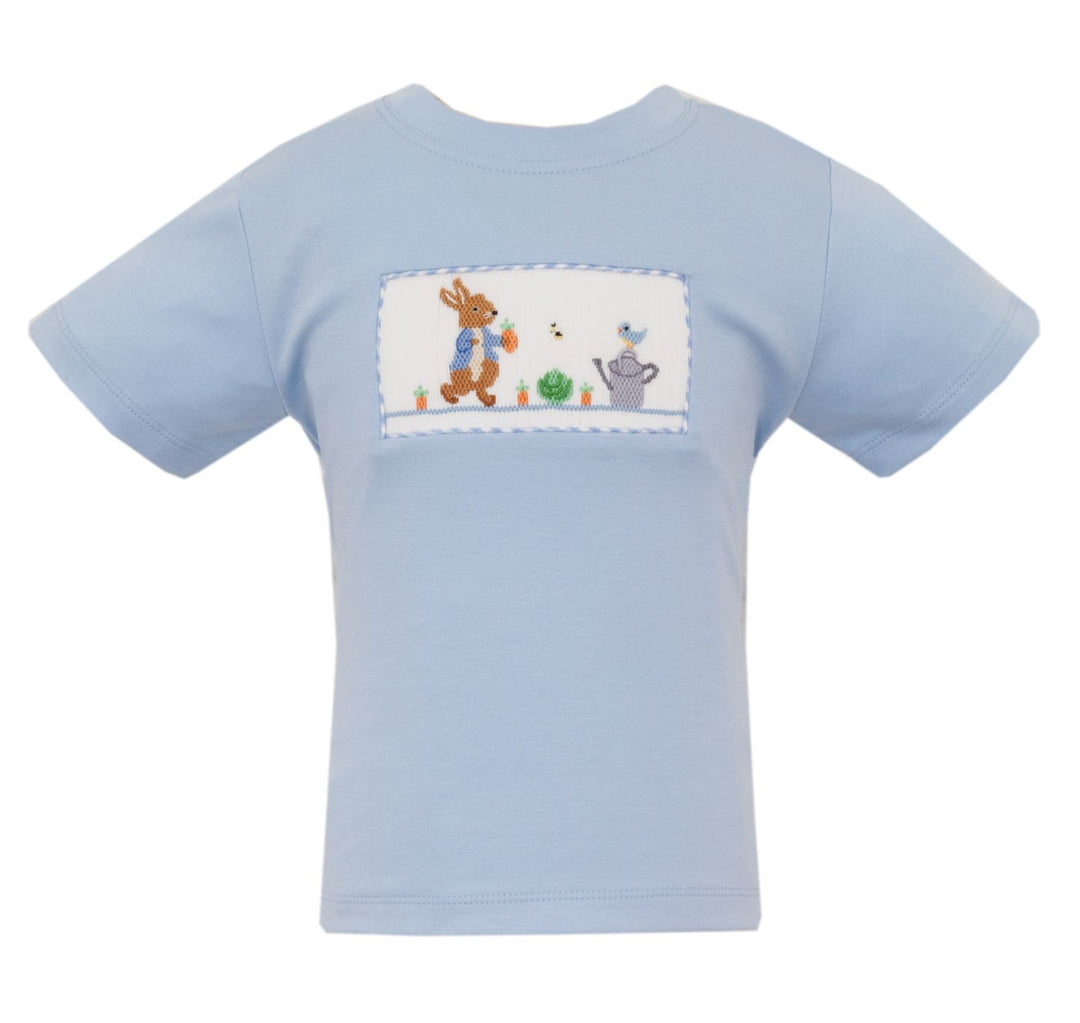 Peter Rabbit Blue Smocked T-Shirt Boy Shirt Anavini 