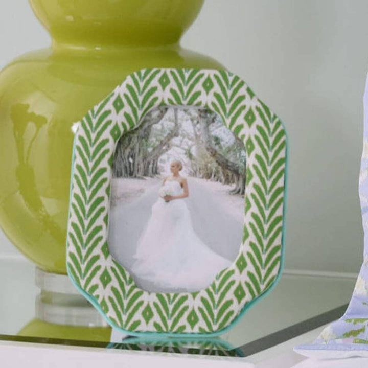 Petite Frond Green Fabric Frame Picture Frames Laura Park Design 