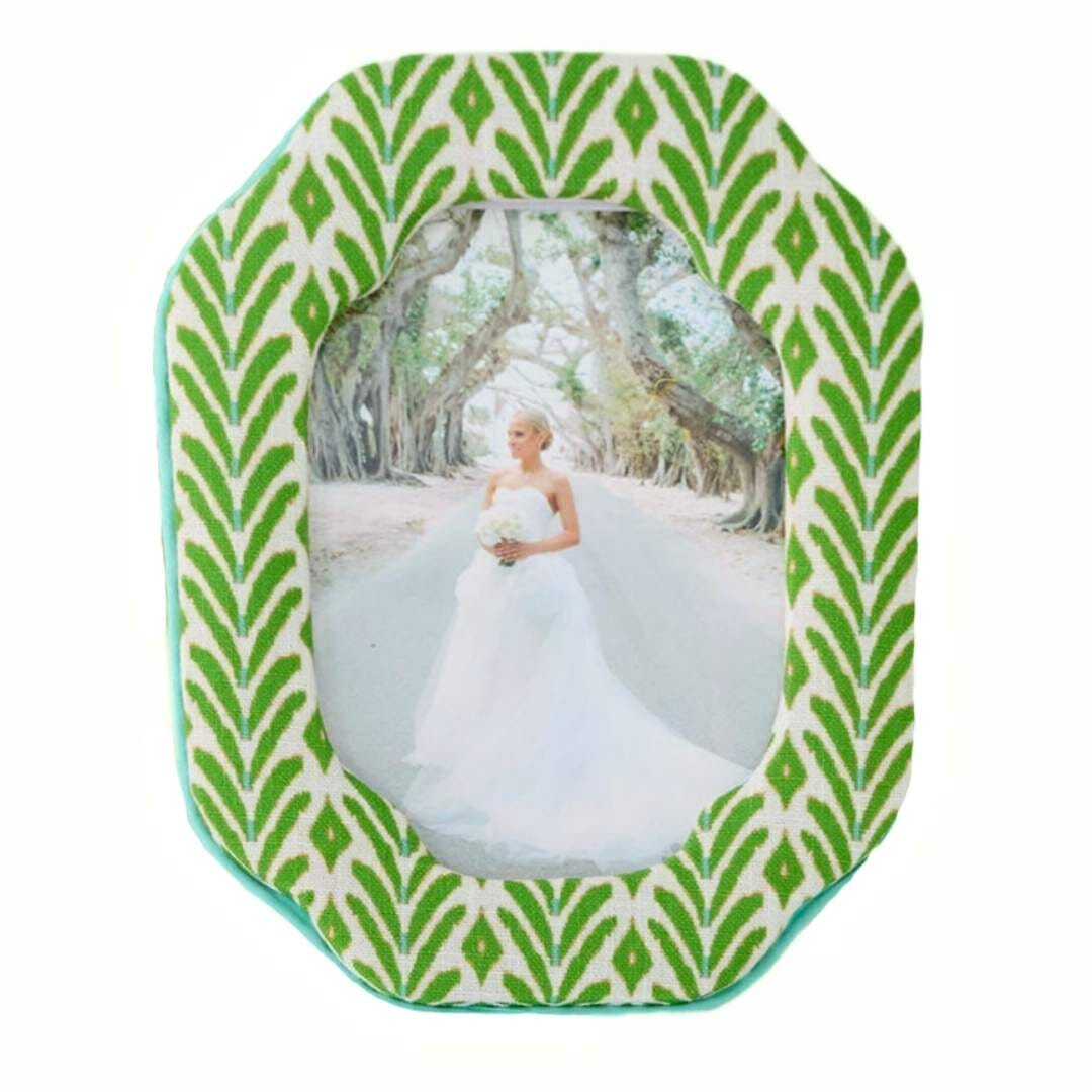 Petite Frond Green Fabric Frame Picture Frames Laura Park Design 