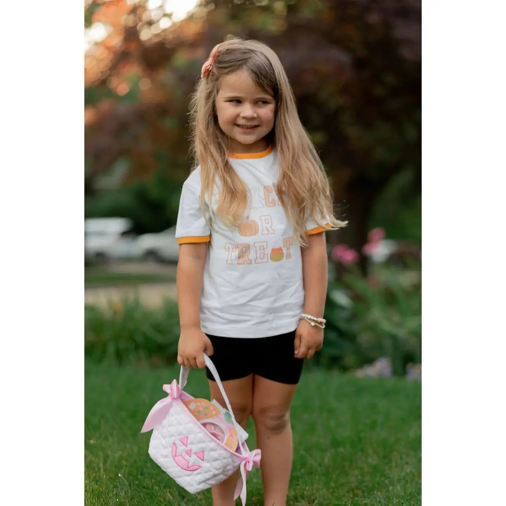 Petite Pumpkin Tote- Pink Halloween Bag Bits & Bows 