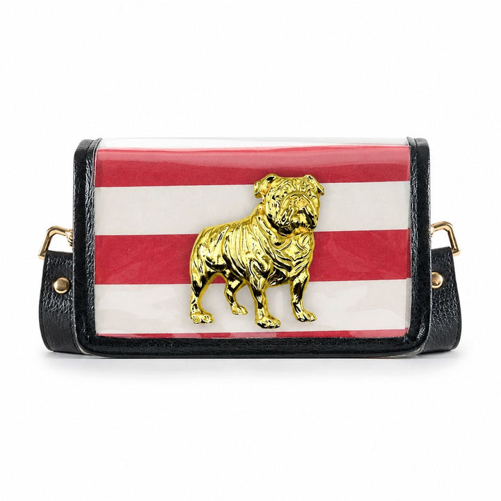 Petite Stadium Bag - Red and White Stripe with Bulldog Purse Garland Bags 