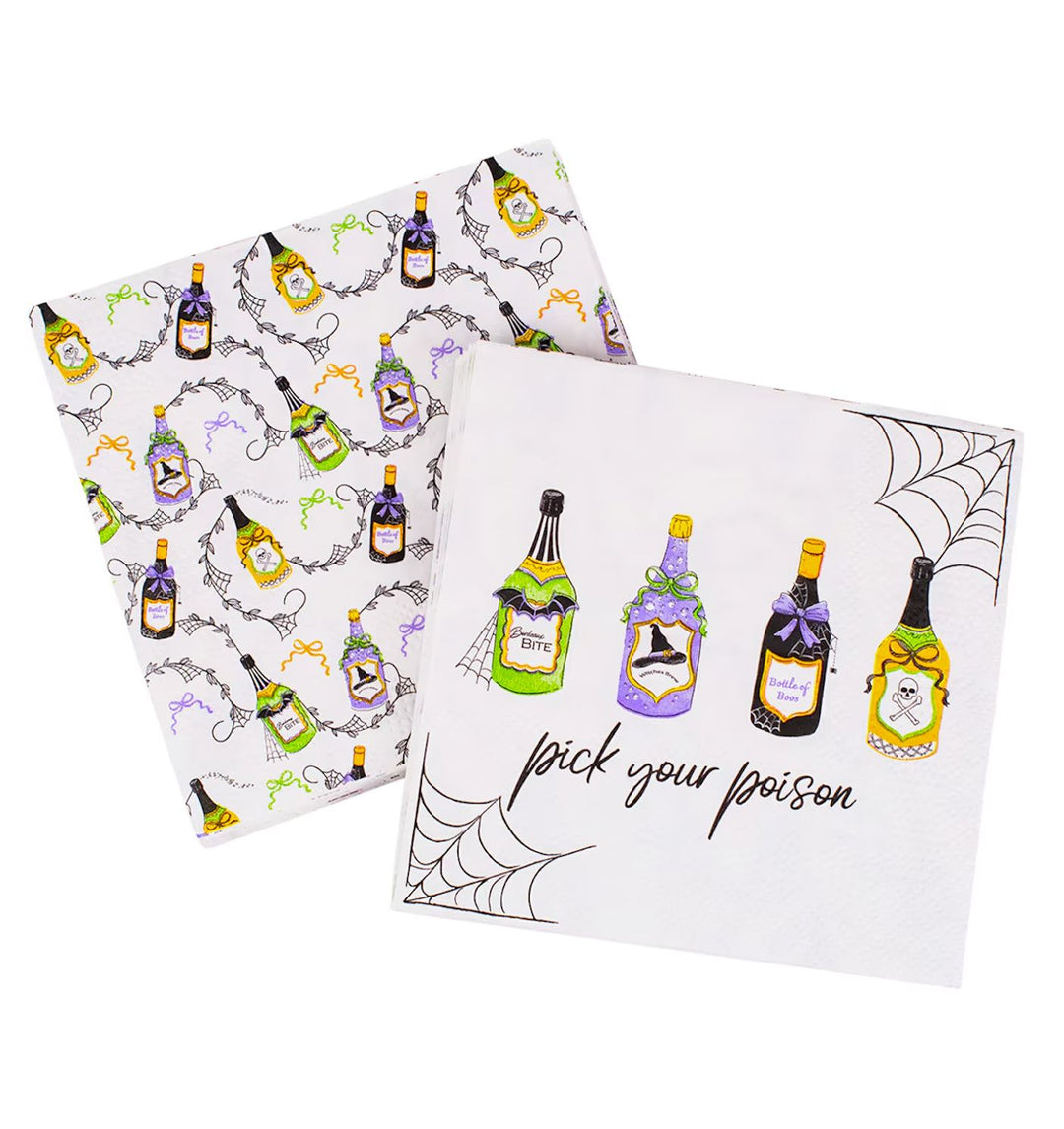 Pick Your Poison Cocktail Napkins - Pack of 20 Cocktail Napkins The Royal Standard 