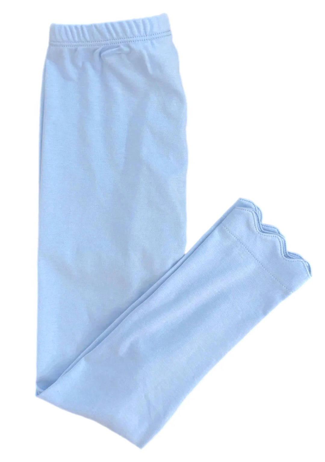 Pima Knit Scalloped Leggings Light Blue - Main Image