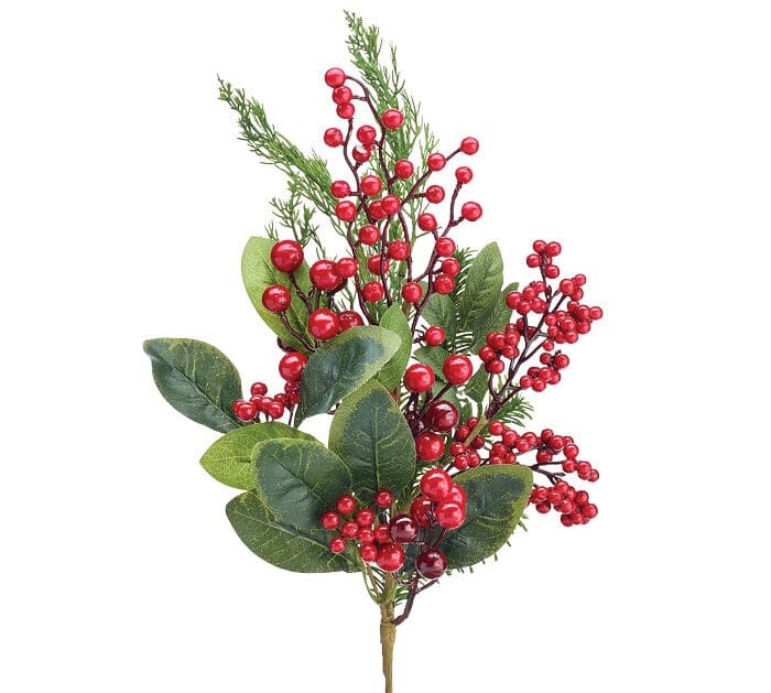 Pine Greenery Red Berries Christmas Decor Burton and Burton 