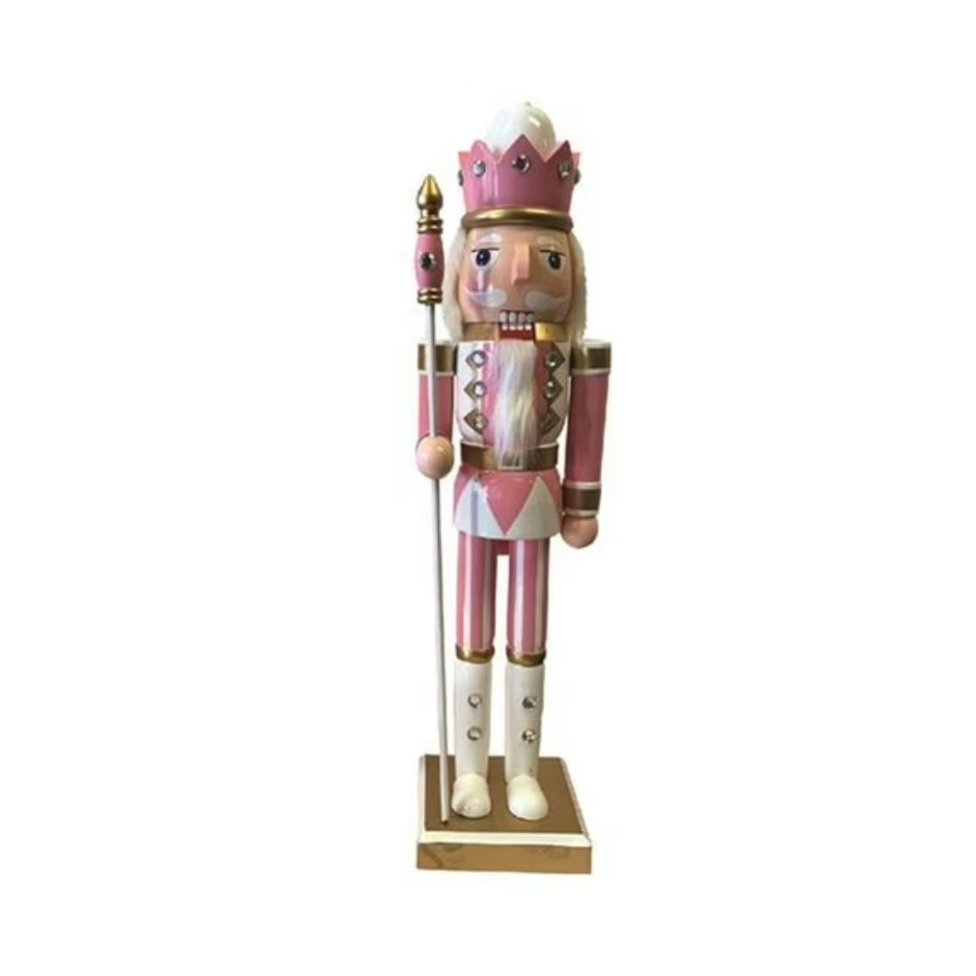 Pink and White Nutcrackers Christmas Decor Santa's Workshop White Boots 