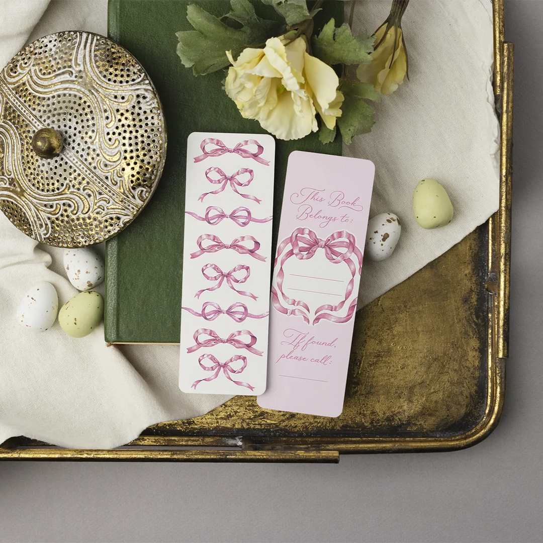 Pink Bow Bookmarks - Set of 3 Bookmark Hester and Cook 