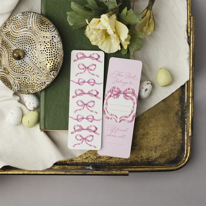 Pink Bow Bookmarks - Set of 3 Bookmark Hester and Cook 