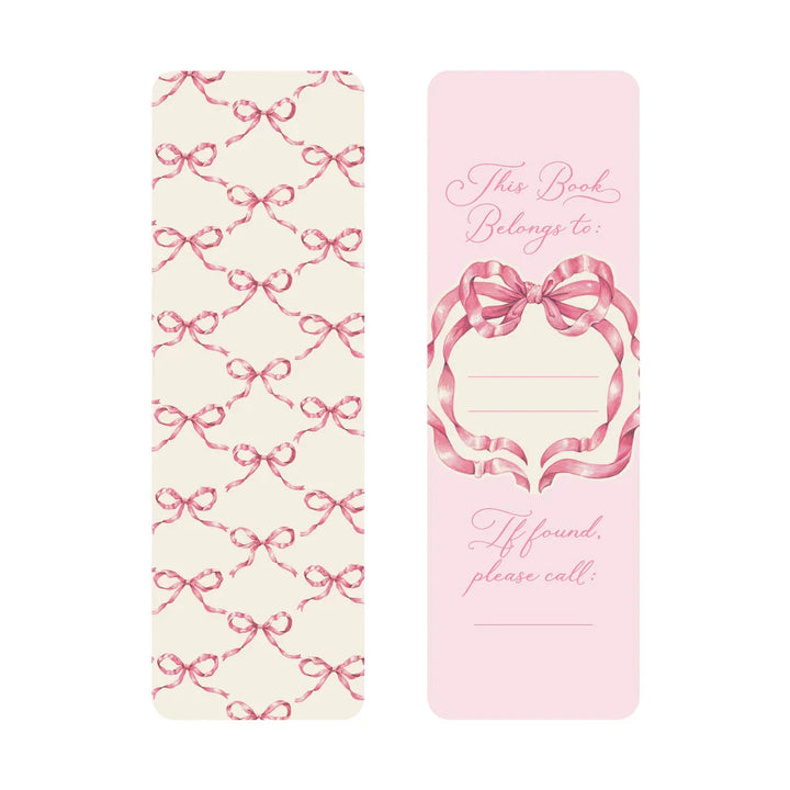 Pink Bow Bookmarks - Set of 3 Bookmark Hester and Cook 
