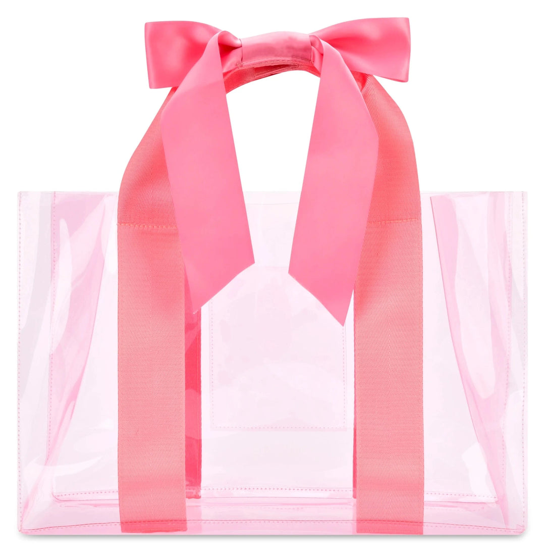 Pink Bow Clear Tote Bag Tote Iscream 