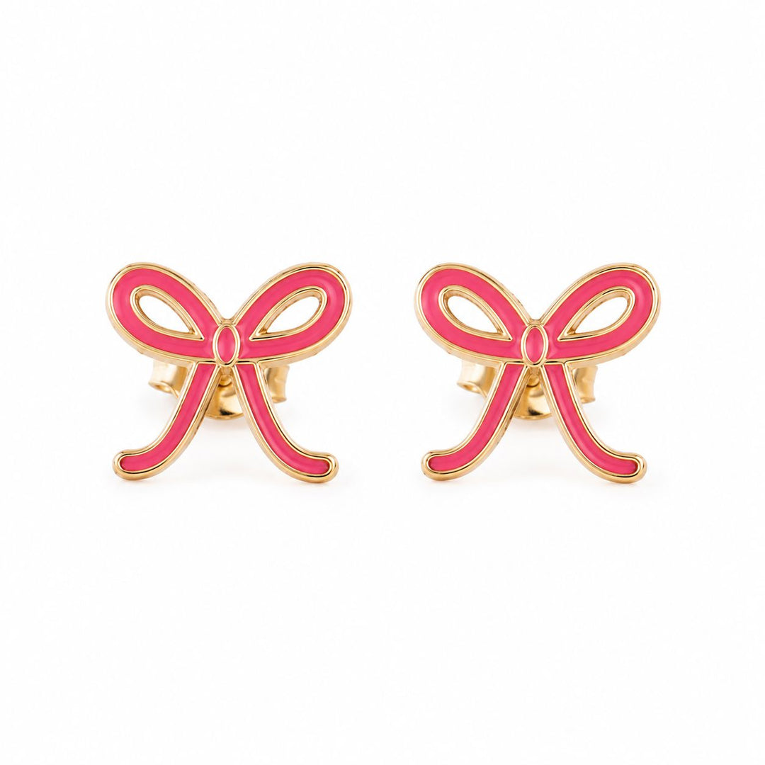 Pink Bow Earrings Girl Earrings Michelle McDowell 