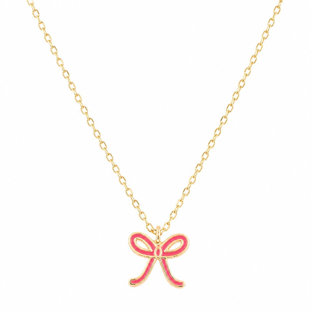 Pink Bow Necklace Girl Necklace Michelle McDowell 