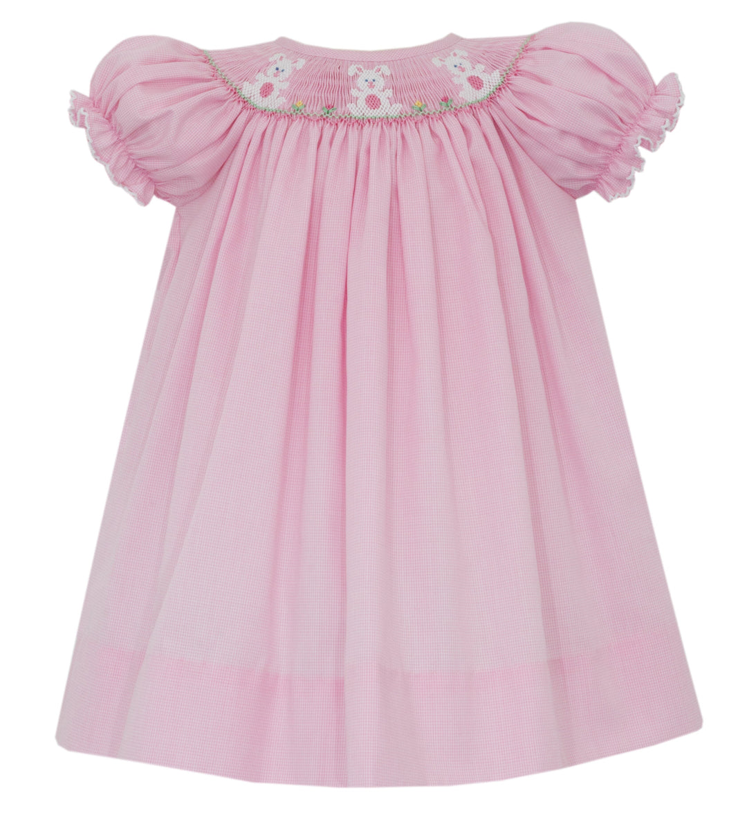 Pink Bunnies Smocked Bishop Dress Girl Dress Petit Bebe 